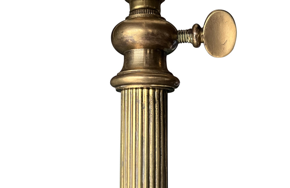 French brass telescopic standard lamp in the Neo-Classical style