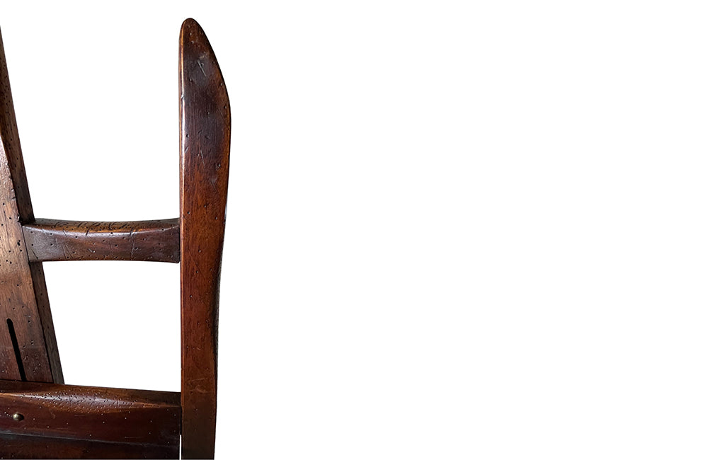 Charming rustic easel with sliding height adjustable shelf .