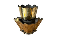 Rare, brass French florists vase comprising four flower vases
