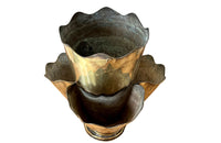 Rare, brass French florists vase comprising four flower vases
