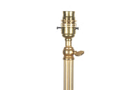 20th Century French stylish brass telescopic standard lamp with ringed reeded stem - mid century floor lamp