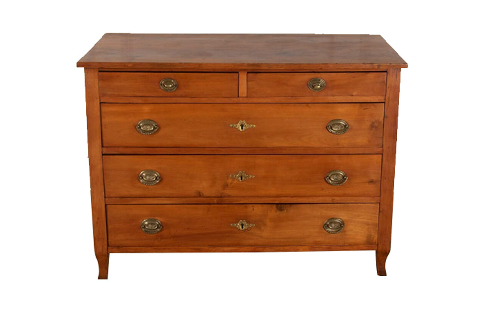 pretty French 19th Century cherrywood chest of drawers.