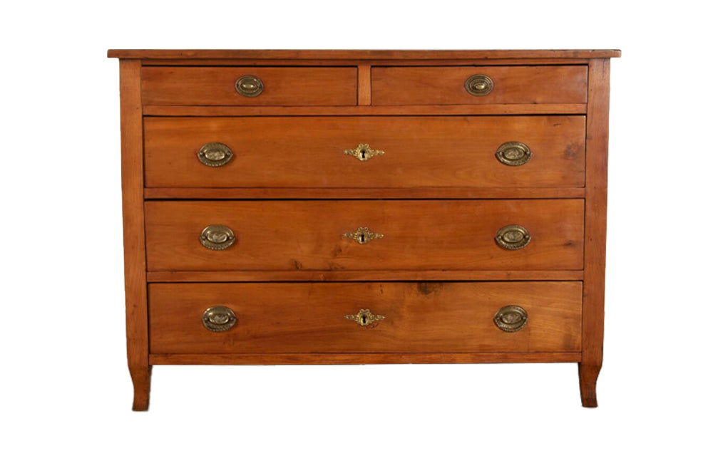 pretty French 19th Century cherrywood chest of drawers.