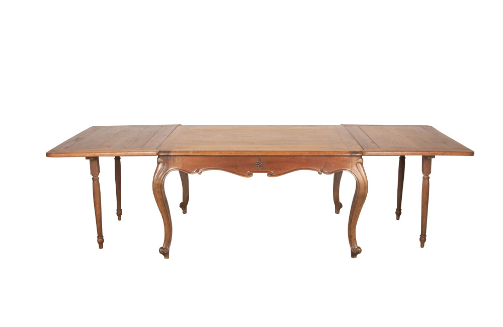 FRENCH ART NOUVEAU WALNUT DINING TABLE