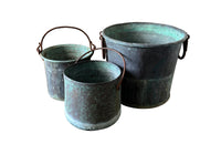 Large French riveted copper vat with wrought iron side handles. AD & PS Antiques