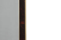 Large chic faux-tortoiseshell lucite and brass mirror in the Dior Home style. Circa 1970