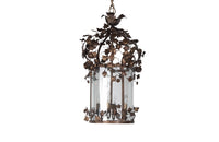 Large 20th Century French lantern with floral and foliate decoration - Mid Century Lamps - AD & PS Antiques