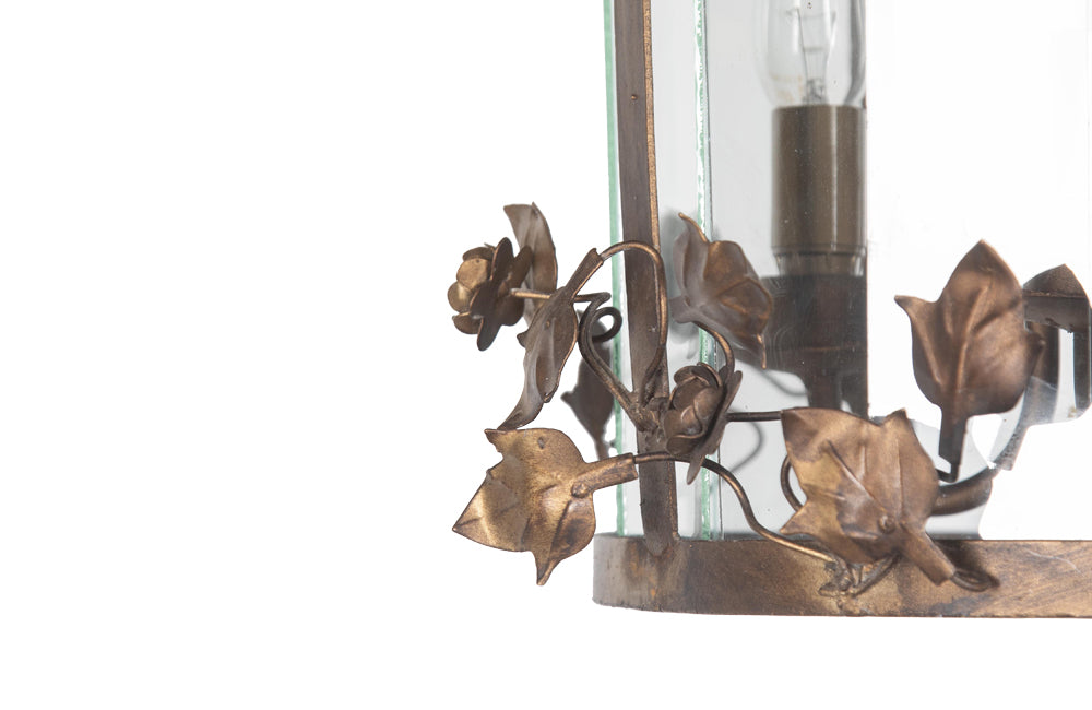 Large 20th Century French lantern with floral and foliate decoration - Mid Century Lamps - AD & PS Antiques