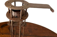 Large iron candle holder in the form of a French 'Rat de Cave' or cellar candlestick.