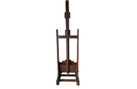French oak artist's studio easel features a double crank mechanism allowing for the height to be adjustable as well as forward pitch. 19th century
