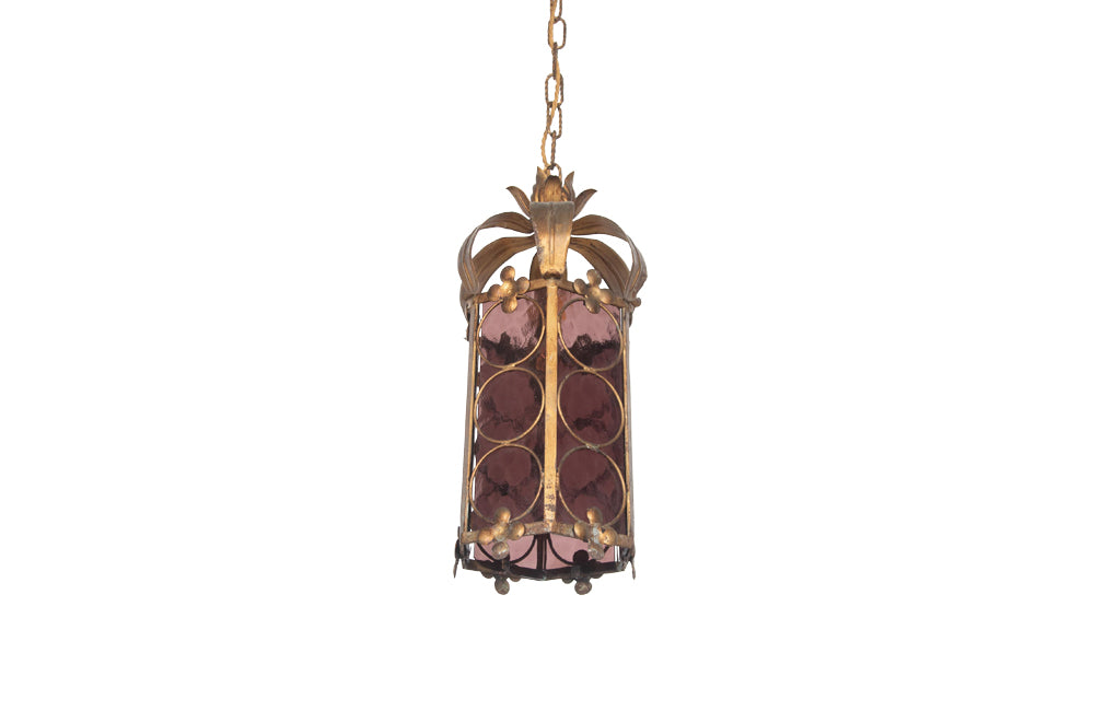 Mid 20th century small gilt iron Spanish lantern