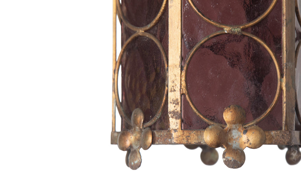 Mid 20th century small gilt iron Spanish lantern
