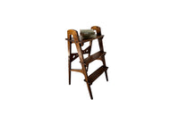 Set of oak three tiered library steps. These stylish French steps feature a geometric design and elegant tapered legs. Circa 1930