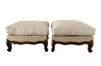 PAIR OF LARGE LOUIS XV REVIVAL FOOTSTOOLS