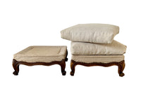 PAIR OF LARGE LOUIS XV REVIVAL FOOTSTOOLS
