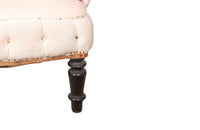 Pair of French, Napoleon III, piecrust country house armchairs.