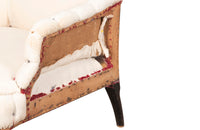 Pair of French, Napoleon III, piecrust country house armchairs.
