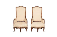 Pair of 19th Century Louis XV Revival Style high back Armchairs - French Antique Furniture - Antique Chairs - AD & PS Antiques