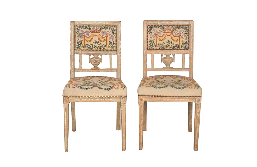 Pair of charming 19th century Swedish salon chairs
