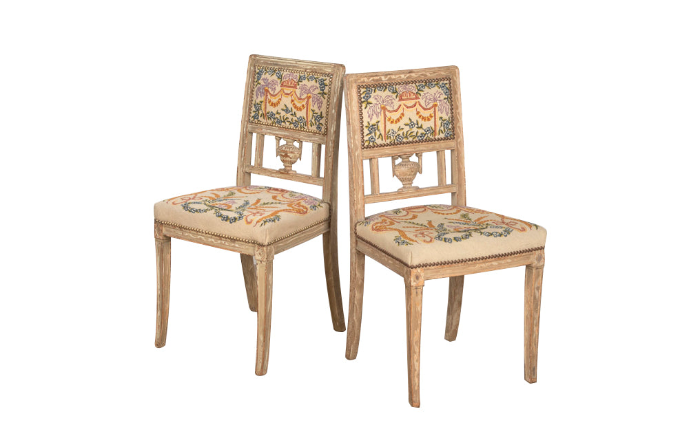 Pair of charming 19th century Swedish salon chairs