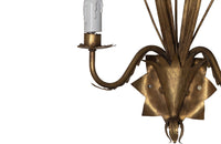 pair of giltmetal bulrush appliques wall lights circa 1970