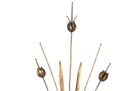 pair of giltmetal bulrush appliques wall lights circa 1970