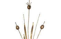 pair of giltmetal bulrush appliques wall lights circa 1970