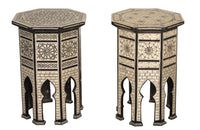 pair of Syrian Moorish style octagonal side tables with mother-of-pearl inlay