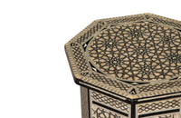 pair of Syrian Moorish style octagonal side tables with mother-of-pearl inlay
