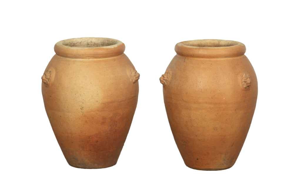 Antique French Glazed Biot pots - French Antiques - Garden Antiques - Decorative Antiques - French Garden Antiques - Antique Garden Ornaments - AD & PS Antiques