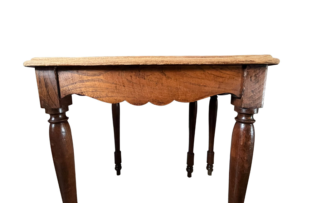 Pair of French square wooden bistro tables with scrubbed tops circa1920
