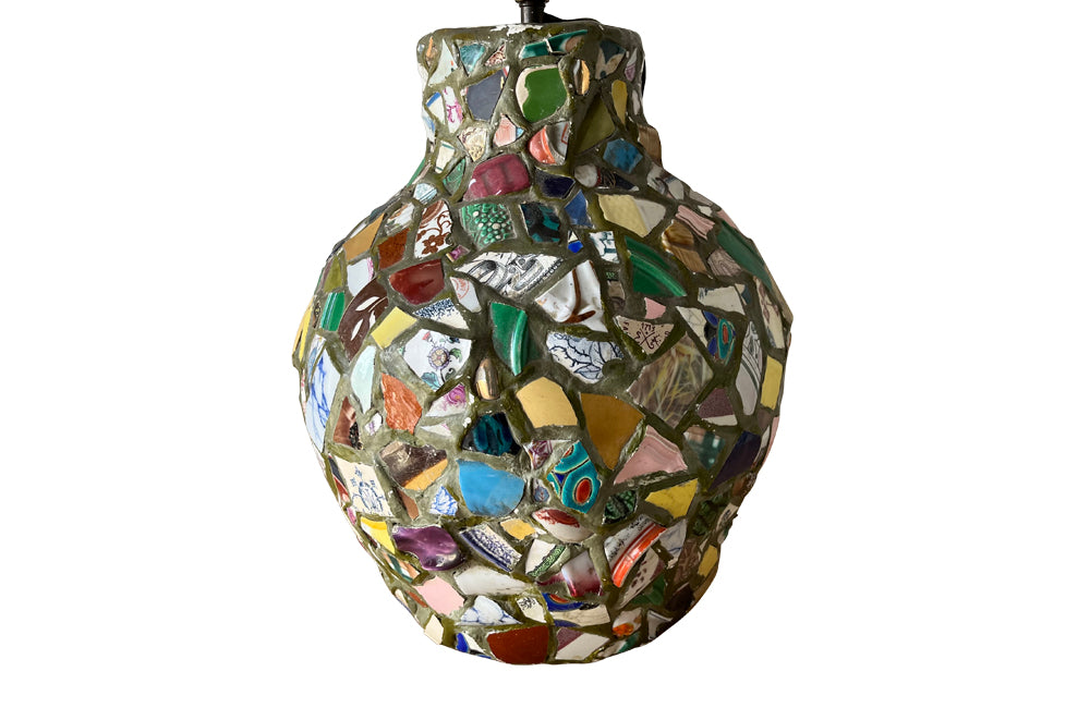 Vintage French picassiette table lamp - Decorative antiques - AD & PS Antiques