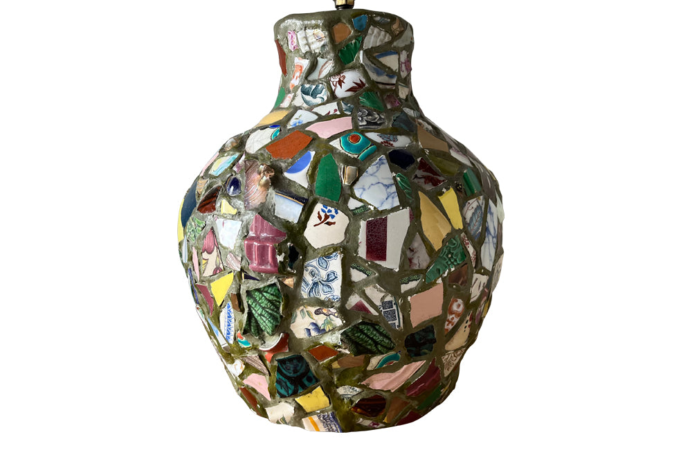 Vintage French picassiette table lamp - Decorative antiques - AD & PS Antiques