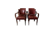 SET OF FOUR LEATHER BRIDGE CHAIRS