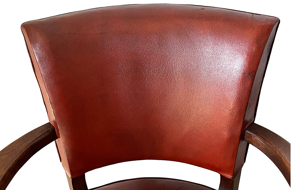 SET OF FOUR LEATHER BRIDGE CHAIRS