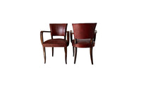 SET OF FOUR LEATHER BRIDGE CHAIRS