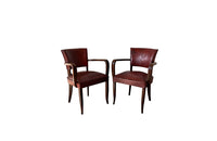 SET OF FOUR LEATHER BRIDGE CHAIRS