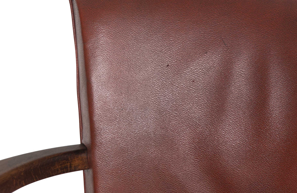 SET OF FOUR LEATHER BRIDGE CHAIRS