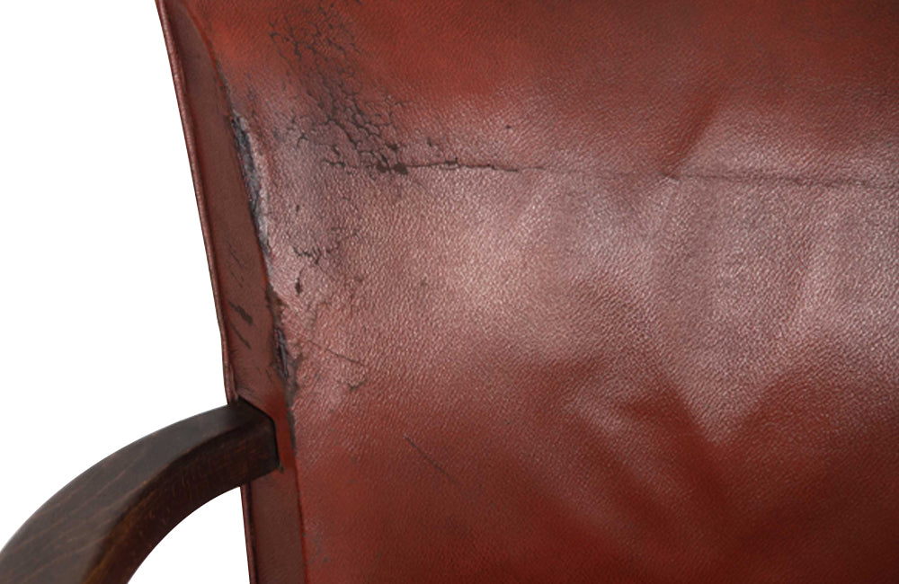 SET OF FOUR LEATHER BRIDGE CHAIRS