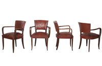 SET OF FOUR LEATHER BRIDGE CHAIRS