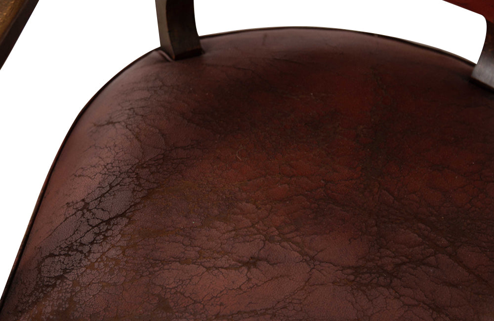 SET OF FOUR LEATHER BRIDGE CHAIRS