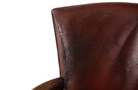 SET OF FOUR LEATHER BRIDGE CHAIRS