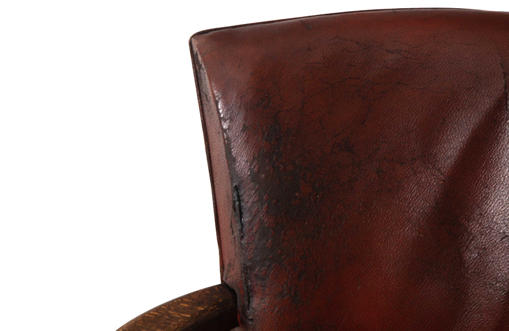 SET OF FOUR LEATHER BRIDGE CHAIRS