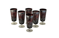 SET OF SIX MURANO TALL GLASSES