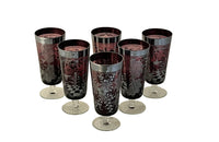 SET OF SIX MURANO TALL GLASSES