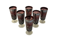 SET OF SIX MURANO TALL GLASSES