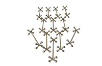 Stylish set of twelve art deco silverplate cutlery rests of simple and elegant design.