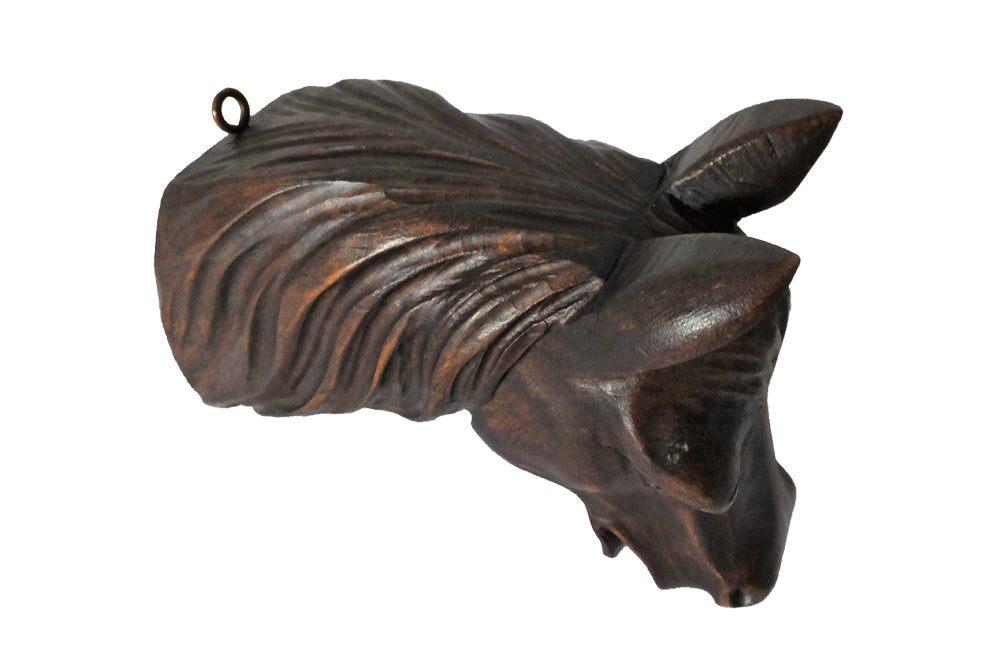 Carved Horse Head Wall Decoration-Equestrian Antiques-Carved Wall Decoration-Wall Art-Decorative Accessories-AD & PS Antiques