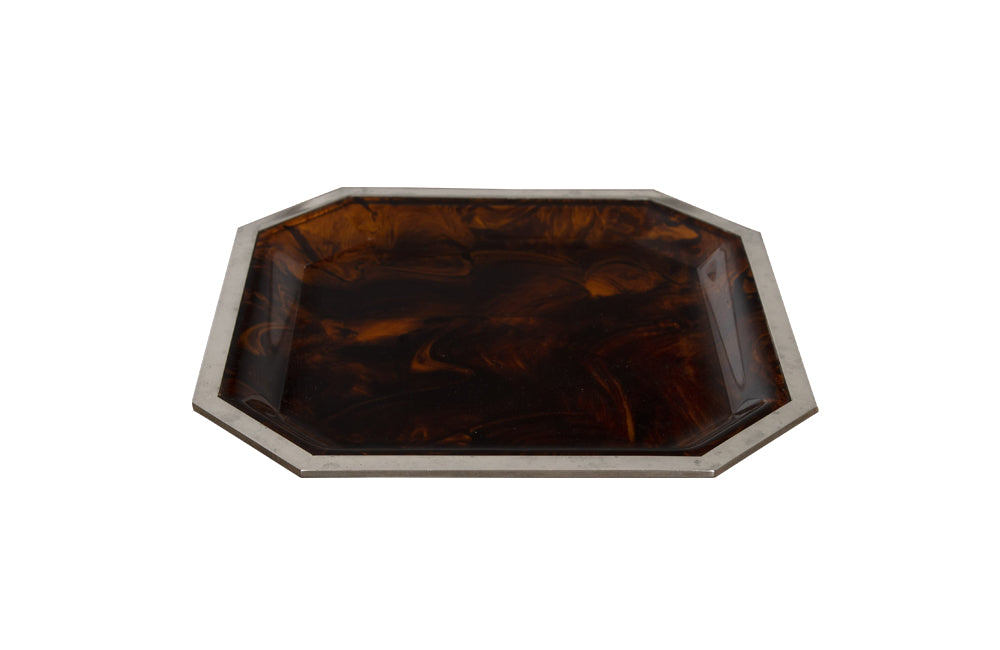 'DIOR HOME' STYLE FAUX TORTOISESHELL LUCITE TRAY