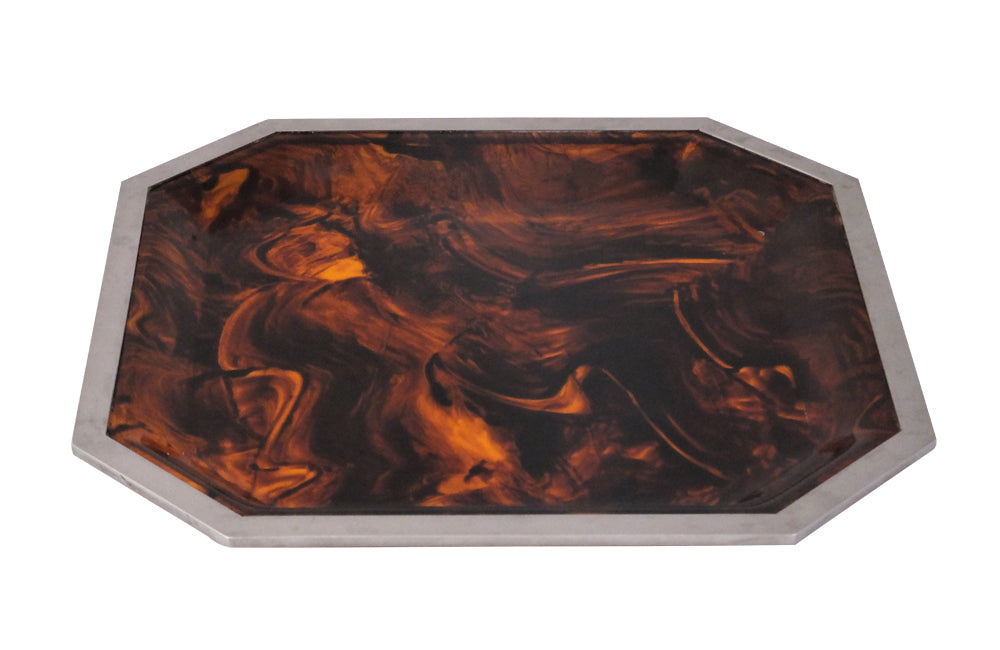 'DIOR HOME' STYLE FAUX TORTOISESHELL LUCITE TRAY